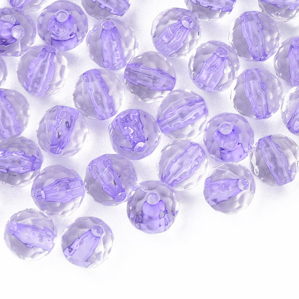 

PandaHall Transparent Acrylic Beads, Round, Faceted, Medium Purple, 8mm, Hole: 1.6mm, about 1810pcs/500g Acrylic Round