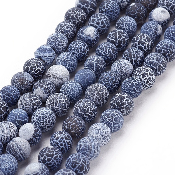 

PandaHall Natural Crackle Agate Beads Strands, Dyed, Round, Grade A, Black, 6mm, Hole: 1mm, about 63pcs/strand, 15.5 Crackle Agate Round...