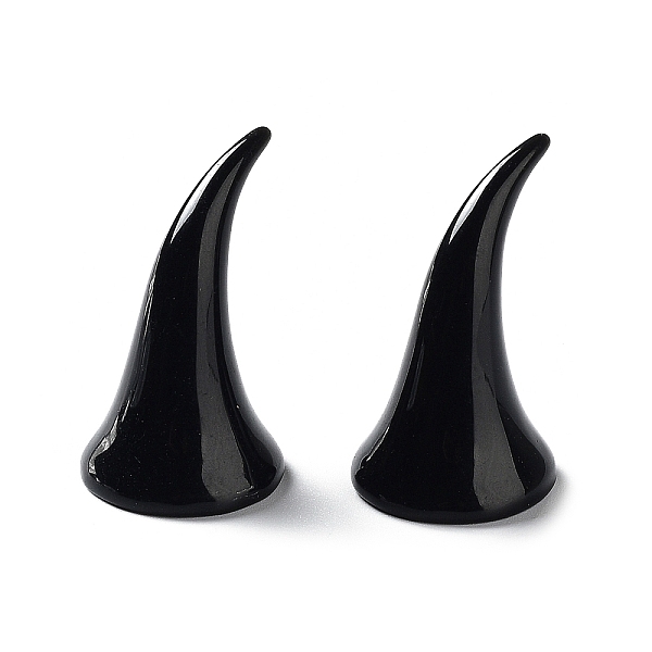 

PandaHall Halloween 3D Devil Horns Opaque Resin Cabochons, for Halloween Headband Making, Black, 32x19mm Resin Horn Black