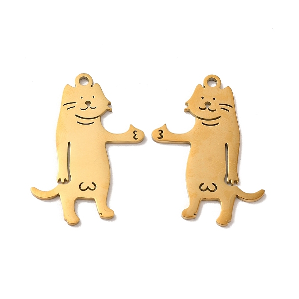 

PandaHall Ion Plating(IP) 304 Stainless Steel Pendants, Cat Charm, Real 18K Gold Plated, 35x26x1.5mm, Hole: 2.5mm 304 Stainless Steel Cat...