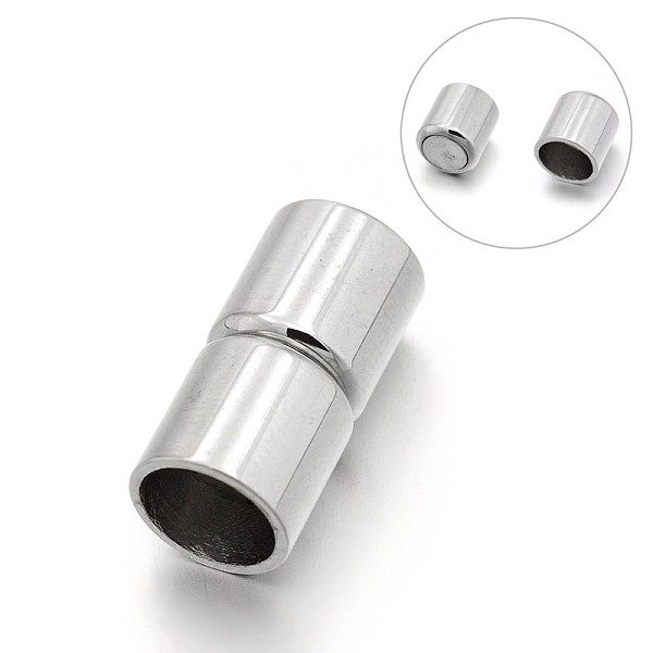 

PandaHall Smooth 304 Stainless Steel Tube Magnetic Clasps with Glue-in Ends, Stainless Steel Color, 20x10mm, Hole: 8mm 304 Stainless Steel...
