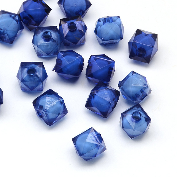 Faceted Transparent Cube Acrylic Beads