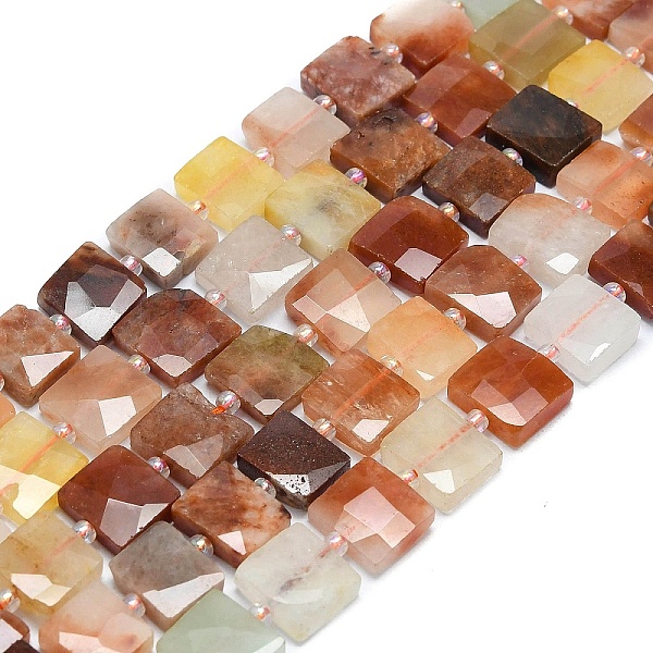 

PandaHall Natural Rutilated Quartz Beads Strands, Faceted, Square, with Seed Beads, 11.5~12.5x11.5~12.5x4.5~5.5mm, Hole: 0.8mm, about...