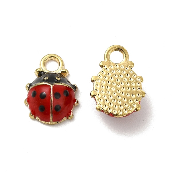 

PandaHall Alloy Enamel Charms, 3D Ladybug Charms, Golden, 12.5x9x4.5mm, Hole: 2mm Alloy+Enamel Ladybug Red