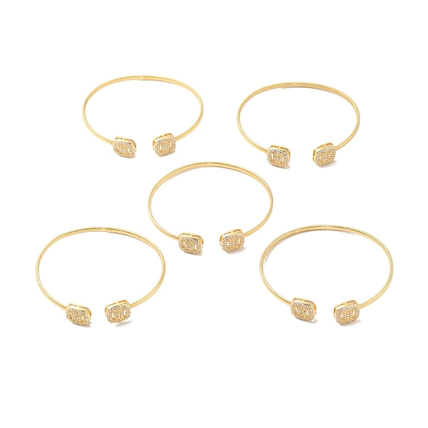 

PandaHall Clear Cubic Zirconia Square Open Cuff Bangle, Brass Torque Bangle for Women, Cadmium Free & Nickel Free & Lead Free, Real 18K Gold...