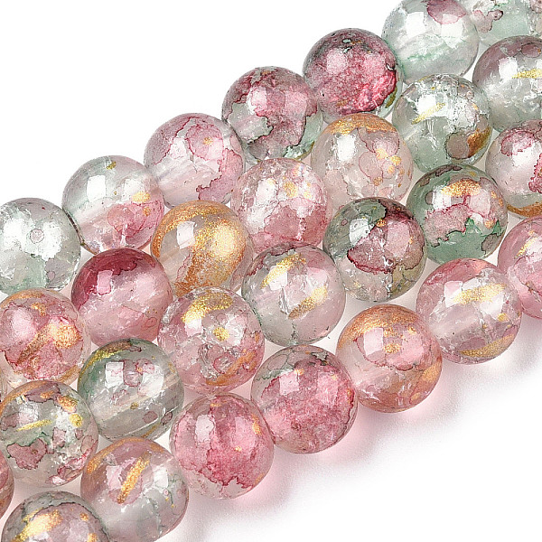 

PandaHall Baking Painted Crackle Glass Bead Strands, with Gold Powder, Round, Pale Turquoise, 6mm, Hole: 1.2mm, about 147pcs/strand, 31.10...