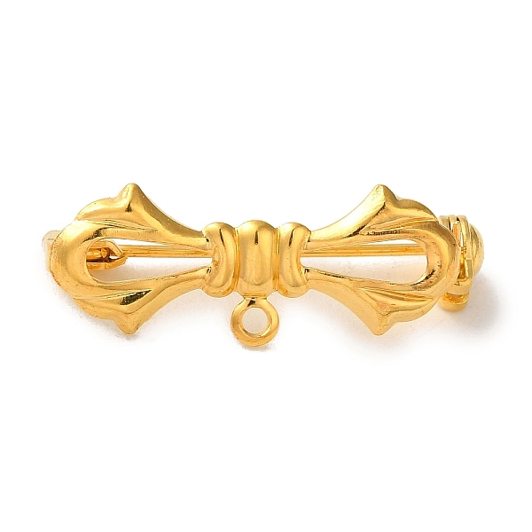 

PandaHall Brass Brooches Findings, Cadmium Free & Lead Free, Bowknot, Golden, 10x28x1mm Brass Bowknot