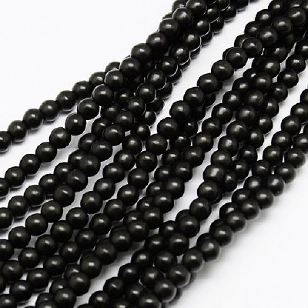 

PandaHall Synthetic Turquoise Beads Strands, Dyed, Round, Black, 10mm, Hole: 1mm, about 800pcs/1000g Synthetic Turquoise Round Black