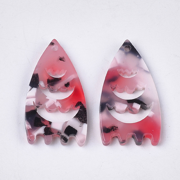 

PandaHall Cellulose Acetate(Resin) Pendants, Colorful, 29.5x16x2.5mm, Hole: 1.5mm Cellulose Acetate Others