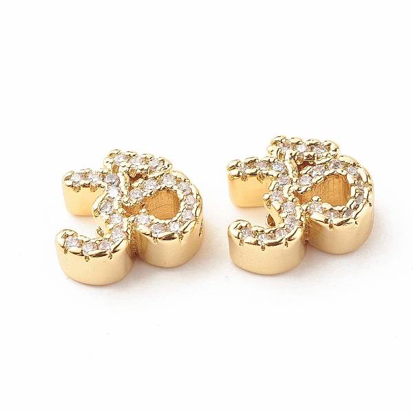 

PandaHall Rack Plating Brass Cubic Zirconia Beads, Cadmium Free & Lead Free, Real 18K Gold Plated, Ohm/Yoga Symbol, Clear, 11x10x4mm, Hole...