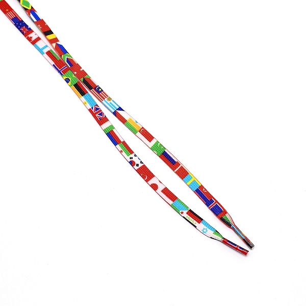 

PandaHall Polyester Flat Custom Shoelace, Flat Sneaker Shoe String, for Kids and Adults, Colorful, 1185x9x3mm Polyester Flat
