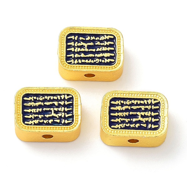 

PandaHall Alloy Enamel Beads, Golden, Rectangle with Word, Black, 12.5x9x5mm, Hole: 1.6mm Alloy+Enamel Rectangle Black