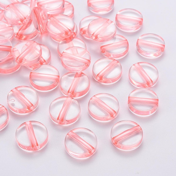 

PandaHall Transparent Acrylic Beads, Flat Round, Light Coral, 16x5mm, Hole: 2.8mm, about 480pcs/500g Acrylic Flat Round