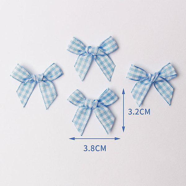 

PandaHall Handmade Woven Costume Accessories, Tartan Pattern Polyester Ribbon Bowknot, Light Sky Blue, 30~32x35~38x5~6mm Polyester Bowknot...