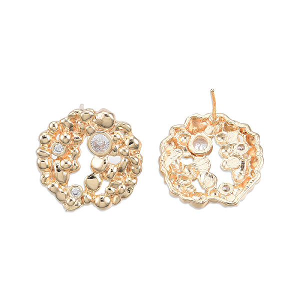 

PandaHall Clear Cubic Zirconia Flower Stud Earrings, Brass Jewelry for Women, Cadmium Free & Nickel Free & Lead Free, Golden, 19x20mm, Pin...