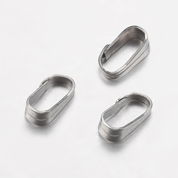 

PandaHall 304 Stainless Steel Snap On Bails, Stainless Steel Color, 6x3x2mm, Hole: 2x5.5mm 304 Stainless Steel