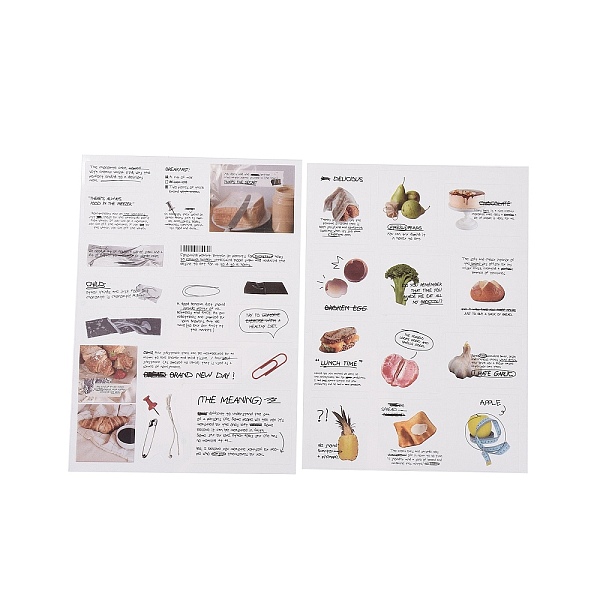 

PandaHall PET Tags Picture Stickers, Removable Stationery Object Sticker, Fruit, 152~156x110~111x0.1mm, 1 sheet/style PET Fruit