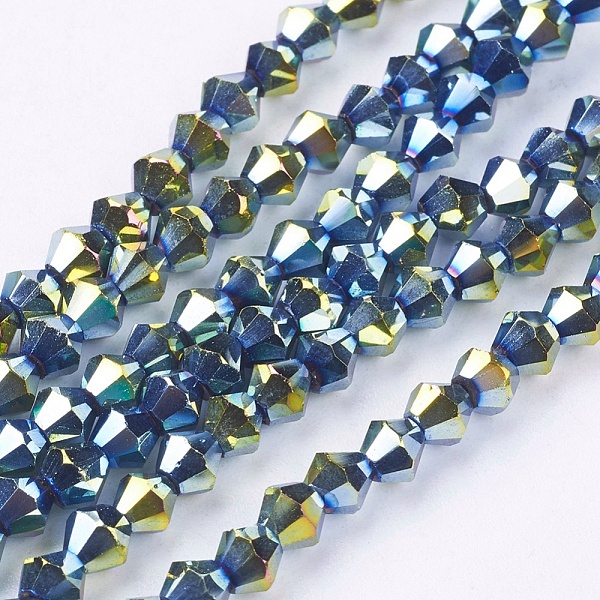 

PandaHall Electroplate Glass Beads Strands, Faceted, Bicone, Light Sea Green, 4x4mm, Hole: 1mm, about 92~96pcs/strand, 13.78~14.37 inch....