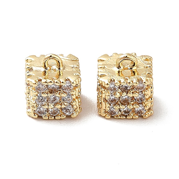 

PandaHall Brass Micro Pave Cubic Zirconia Charms, Real 18K Gold Plated, Cube Charm, Clear, 6x5.5x5.5mm, Hole: 0.6mm Brass+Cubic Zirconia...