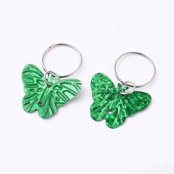 

PandaHall Plastic Paillette/Sequin Hair Braid Rings Pendants, Hair Clip Headband Accessories, Butterfly, Lime Green, 28mm Plastic Butterfly...