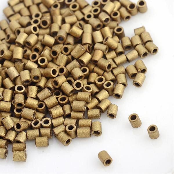 

PandaHall TOHO Japanese Seed Beads, Glass Bugle Beads, Round Hole, (601) Aqua Teal Metallic, 2x1.7~1.8mm, Hole: 1mm, about 6650pcs/bag..., Gold