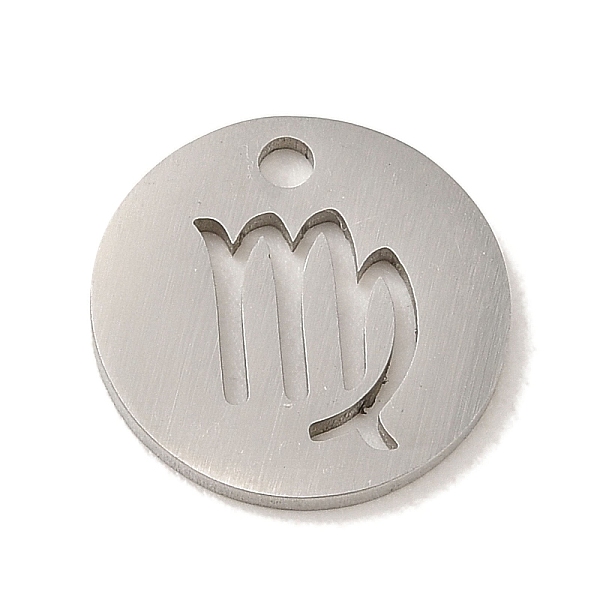 

PandaHall 201 Stainless Steel Charms, Laser Cut, Flat Round with Constellation Charm, Virgo, 12x1mm, Hole: 1.5mm 201 Stainless Steel Virgo