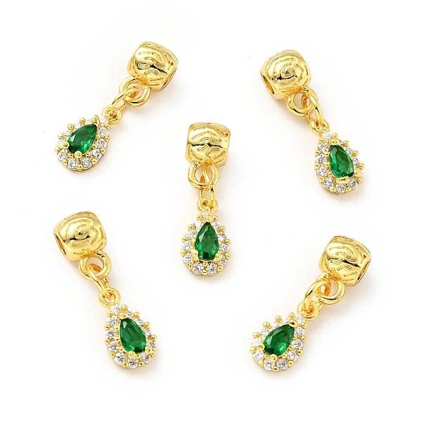 

PandaHall Rack Plating Brass Micro Pave Cubic Zirconia Pendants, Cadmium Free & Lead Free, Long-Lasting Plated, Teardrop, Golden, 21~22mm..., Green