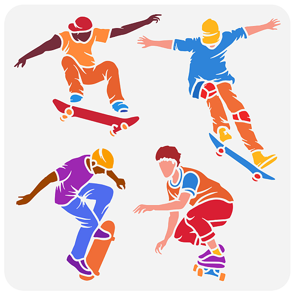 

PandaHall PET Hollow Out Drawing Painting Stencils, for DIY Scrapbook, Photo Album, Sports, 30x30cm Plastic Sports