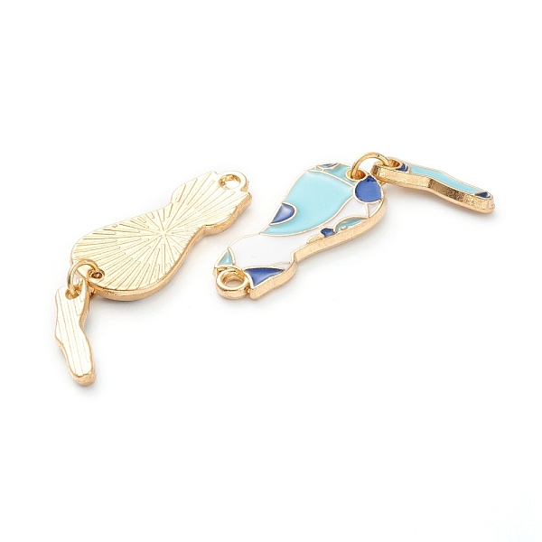

PandaHall Cat Shape Alloy Enamel Pendants & Dangle Earring Making Kits, Light Sky Blue, 35.5x10x2~4.5mm, Hole: 1.2mm, Pin: 1.5mm...