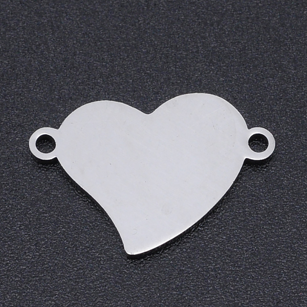 

PandaHall 201 Stainless Steel Links Connectors, Manual Polishing, Laser Cut Links, Heart, Stainless Steel Color, 11.5x17.5x1mm, Hole: 1.4mm...