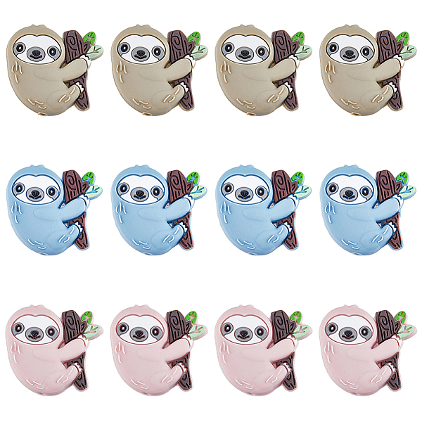 

PandaHall HOBBIESAY 12Pcs 3 Colors Food Grade Eco-Friendly Silicone Beads, Chewing Beads For Teethers, DIY Nursing Necklaces Making, Sloth..., Multicolor
