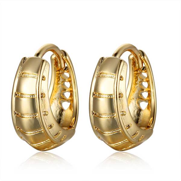 

PandaHall Brass Hoop Earrings, Golden, 13.5x14x6.5mm, Pin: 1mm Brass