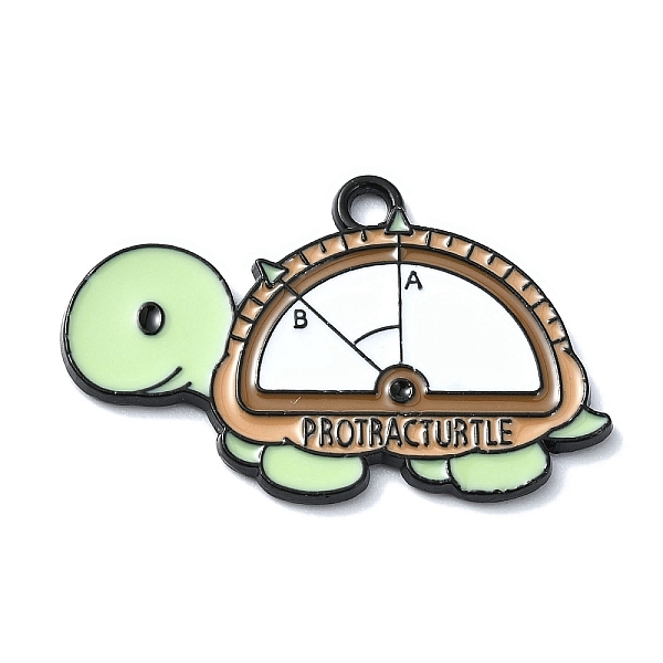 

PandaHall Alloy Enamel Pendants, Tortoise with Word Protracturtle Charm, Black, Pale Green, 19x30x1.5mm, Hole: 2mm Alloy+Enamel Tortoise