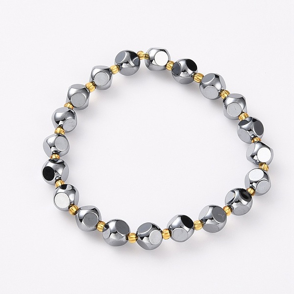 

PandaHall Terahertz Stone Beads Stretch Bracelets, Faceted, Six Sided Celestial Dice, Inner Diameter: 1-7/8~2-1/8 inch(4.7~5.5cm) Terahertz...