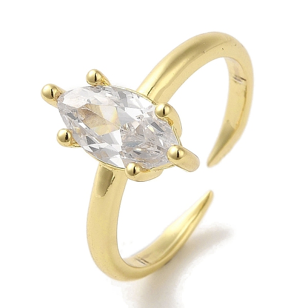 

PandaHall Rack Plating Brass Micro Pave Cubic Zirconia Adjustable Rings, Long-Lasting Plated, Lead Free & Cadmium Free, Horse Eye, White...