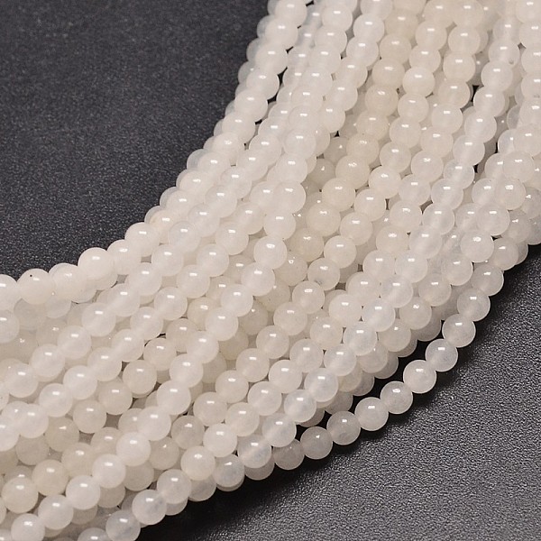 

PandaHall Natural White Jade Round Bead Strands, 6mm, Hole: 1mm, about 63pcs/strand, 15.3 inch White Jade Round
