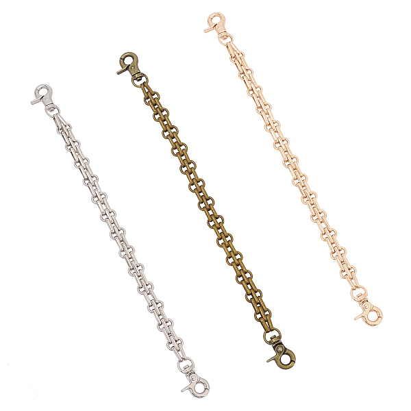 

PandaHall CHGCRAFT 3 Pcs 3 Colors Iron Chain Bag Handles, with Swivel Clasps, for Bag Straps Replacement Accessories, Mixed Color, 250x10mm...
