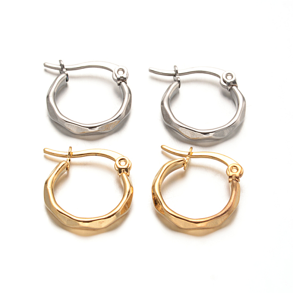 

PandaHall 304 Stainless Steel Hoop Earrings, Hypoallergenic Earrings, Mixed Color, 16x15.5x2mm, Pin: 0.6x1mm 304 Stainless Steel Ring