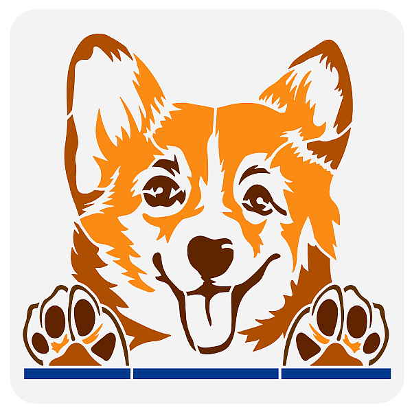 

PandaHall FINGERINSPIRE Corgi Dog Stencil 11.8x11.8inch Reusable Welsh Corgi Dog Drawing Stencil DIY Craft Pet Dog Painting Template Animal...
