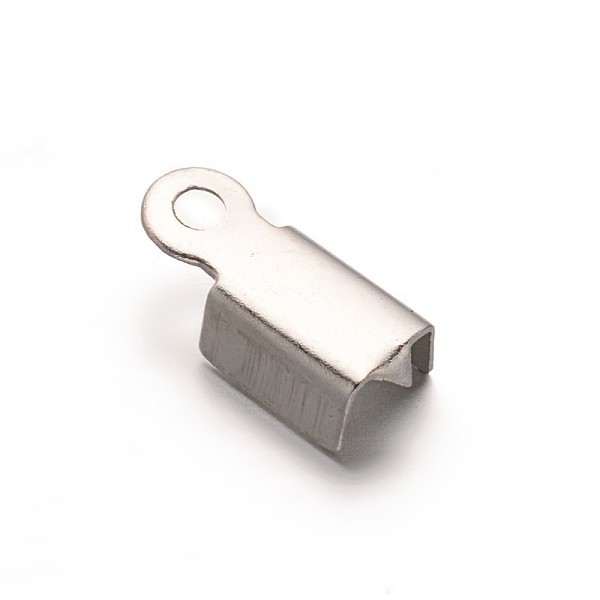 

PandaHall 304 Stainless Steel Folding Crimp Ends, Fold Over Crimp Cord Ends, Stainless Steel Color, 10x4x3.5mm, Hole: 1mm 304 Stainless...