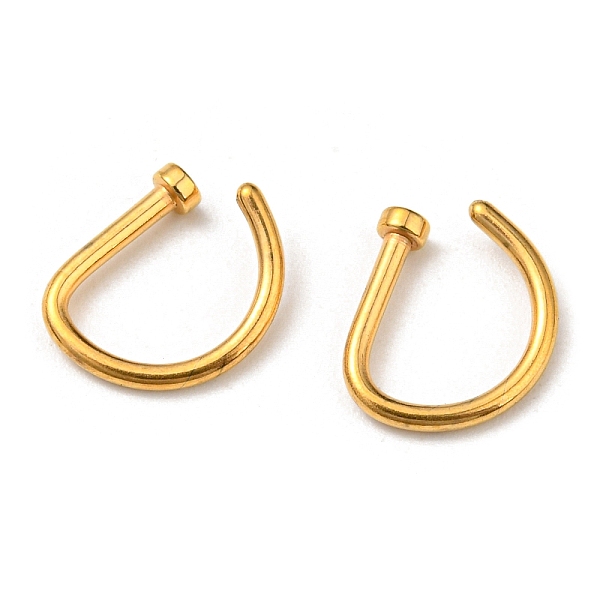 

PandaHall 304 Stainless Steel Stud Earrings, U-shaped Nail Ear Studs, Real 24K Gold Plated, 7.5x9x2mm 304 Stainless Steel Letter U