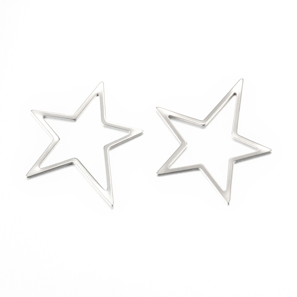 

PandaHall 201 Stainless Steel Linking Rings, Star, Stainless Steel Color, 39x36.5x1mm, Hole: 23.5x27mm 201 Stainless Steel Star