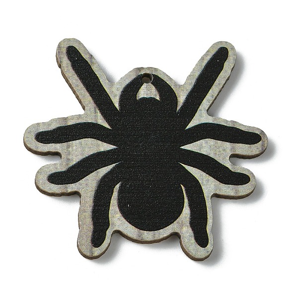 

PandaHall Halloween Single Face Printed Wood Pendants, Spider Shape Charms, Black, 47x49.5x2.5mm, Hole: 2mm Wood Spider Black