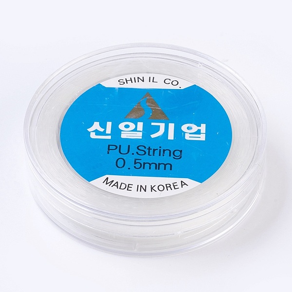 

PandaHall Korean Elastic Crystal Thread, For Jewelry Making, Clear, 0.5mm, about 98.42 yards(90m)/roll TPU Round Clear