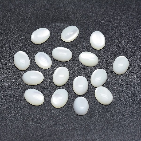 

PandaHall Shell Cabochons, Oval, 10x8x3.5~4mm Shell Oval White