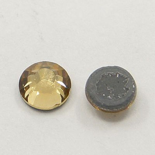 

PandaHall Glass Hotfix Rhinestone, Grade AA, Flat Back & Faceted, Half Round, Light Colorado Topaz, SS10, 2.7~2.8mm, about 1440pcs/bag Glass..., Yellow