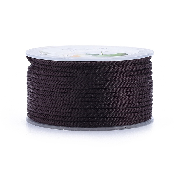 

PandaHall Polyester Braided Cords, for Jewelry Making Beading Crafting, Coconut Brown, 2mm, about 21.87 yards(20m)/roll Polyester Brown