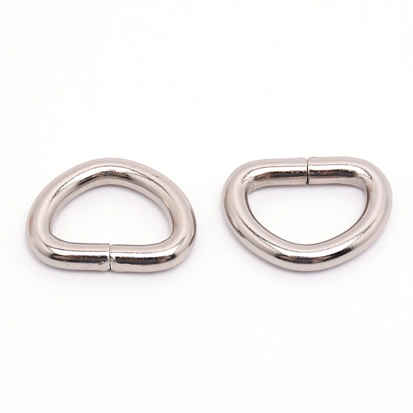 

PandaHall Iron D Rings, Buckle Clasps, For Webbing, Strapping Bags, Garment Accessories, Platinum, 17x23x3.8mm Iron