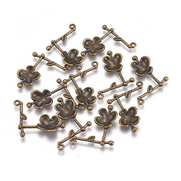 

PandaHall Alloy Pendants, Lead Free and Cadmium Free, Flower/Plum Blossom, Antique Bronze Color, about 24mm long, 26mm wide, 3mm thick, hole...