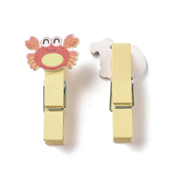 

PandaHall Sea Animals Theme Wooden & Iron Clothes Pins, with Hemp Rope for Hanging Note, Photo, Clothes, Office School Supplies, Mixed Color..., Multicolor